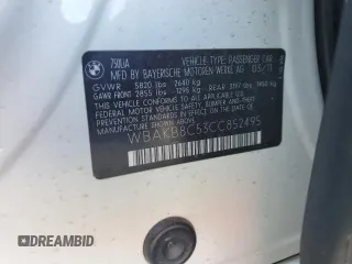 2012 BMW 7 Series 750Li z VIN WBAKB8C53CC852495, wystawiony jako Copart lot #50811745 z przebiegiem 155 512 mil mil oraz Szkoda całkowita • Salvage title. Historia ofert i sprzedaży dostępna na DreamBid. Obrazek 12.