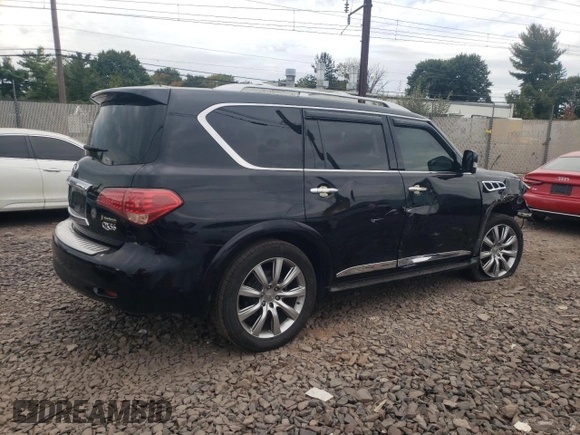 2012 Infiniti QX56 8-passenger with VIN JN8AZ2NC1C9315502, listed as a Copart auction lot 71638734 with 146,518 mi miles and Salvage Title. Bid and sale history available at carsss.com. Image 3.