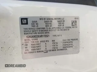 2010 Chevrolet Suburban LTZ with VIN 1GNUKKE3XAR172521, listed as a IAAI auction lot 40639731 with 0 mi miles. Bid and sale history available at carsss.com. Image 9.