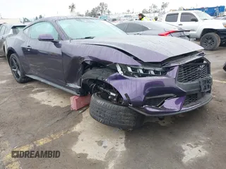 2024 Ford Mustang EcoBoost with VIN 1FA6P8TH4R5118287, listed as a IAAI auction lot 41879332 with 18,301 mi miles and . Bid and sale history available at DreamBid. Image 1.