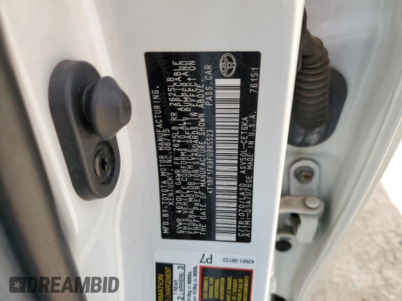 2015 Toyota Camry XLE с VIN 4T1BF1FK8FU985523, выставлен на аукционе Copart как лот 56137405 с пробегом 126 073 миль миль и Списание • Salvage title. История ставок и продаж доступна на DreamBid. Изображение 12.