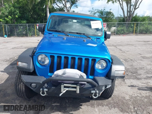 2022 Jeep Wrangler Unlimited Sport with VIN 1C4HJXDG3NW117155, listed as a IAAI auction lot 40240879 with 36,323 mi miles and . Bid and sale history available at DreamBid. Image 12.
