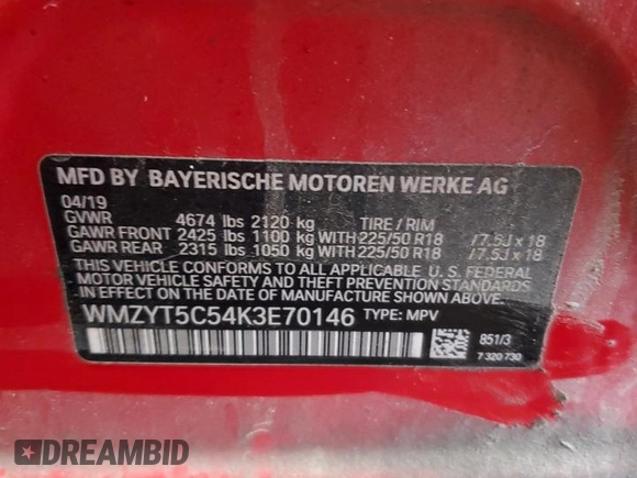 2019 MINI Countryman Cooper S z VIN WMZYT5C54K3E70146, wystawiony jako Copart lot #61455675 z przebiegiem 85 121 mil mil oraz Szkoda całkowita • Salvage title. Historia ofert i sprzedaży dostępna na DreamBid. Obrazek 12.
