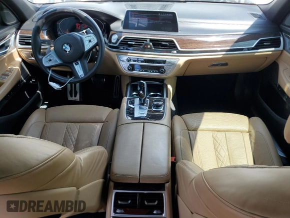 2021 BMW 7 Series 740i with VIN WBA7T2C06MCF88813, listed as a Copart auction lot 49589555 with 60,802 mi miles and Salvage title. Bid and sale history available at DreamBid. Image 8.