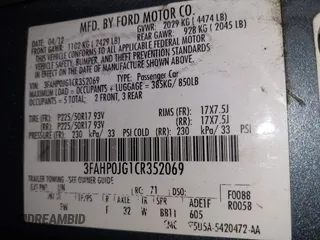 2012 Ford Fusion SEL z VIN 3FAHP0JG1CR352069, wystawiony jako IAAI lot #42182795 z przebiegiem 131 554 mil mil oraz . Historia ofert i sprzedaży dostępna na DreamBid. Obrazek 9.