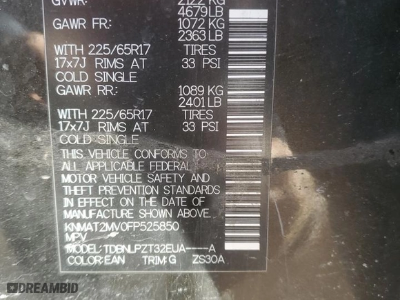 2015 Nissan Rogue S with VIN KNMAT2MV0FP525850, listed as a Copart auction lot 45760335 with 97372 miles and Clean Title. Bid and sale history available at carsss.com. Image 13.