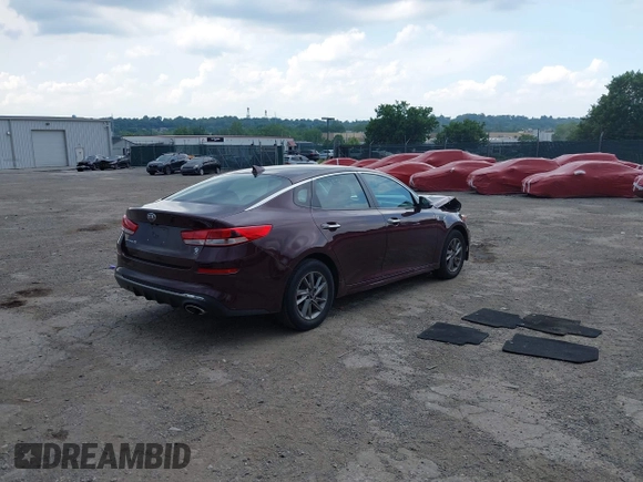 2019 Kia Optima LX with VIN 5XXGT4L36KG377856, listed as a IAAI auction lot 42615007 with 37,647 mi miles and . Bid and sale history available at DreamBid. Image 4.