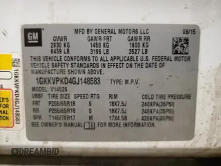 2016 GMC Acadia SLE with VIN 1GKKVPKD4GJ148583, listed as a Copart auction lot 46071955 with 142,807 mi miles and Salvage Title. Bid and sale history available at carsss.com. Image 14.