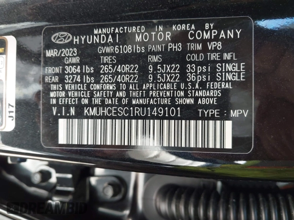 2024 Genesis GV80 with VIN KMUHCESC1RU149101, listed as a IAAI auction lot 40614130 with Not Provided miles and . Bid and sale history available at DreamBid. Image 9.