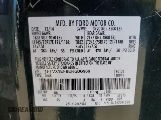 2014 Ford F-150 XL с VIN 1FTVX1EF6EKG36969, выставлен на аукционе Copart как лот 88285395 с пробегом 175 214 миль миль и Чистый • Clean title. История ставок и продаж доступна на DreamBid. Изображение 12.