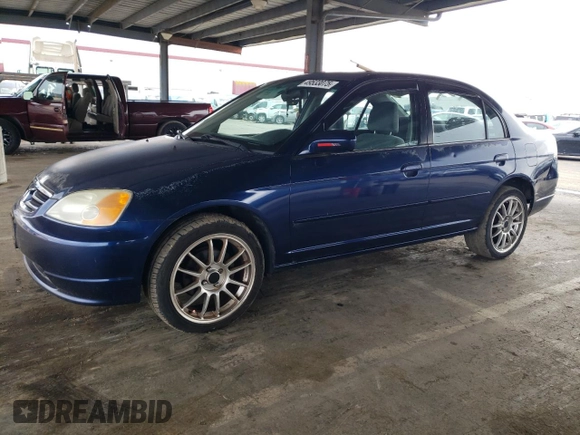 2001 Honda Civic EX with VIN 2HGES26721H552226, listed as a Copart auction lot 49533075 with 175,655 mi miles and Clean Title. Bid and sale history available at carsss.com. Image 1.