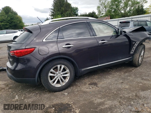 2017 Infiniti QX70 z VIN JN8CS1MW5HM410765, wystawiony jako Copart lot #55641545 z przebiegiem Nie podano mil oraz Szkoda całkowita • Salvage title. Historia ofert i sprzedaży dostępna na DreamBid. Obrazek 3.