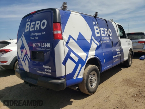 2020 Chevrolet Express Cargo with VIN 1GCWGAFG7L1179054, listed as a Copart auction lot 56726655 with 39,099 mi miles and Salvage title. Bid and sale history available at DreamBid. Image 3.