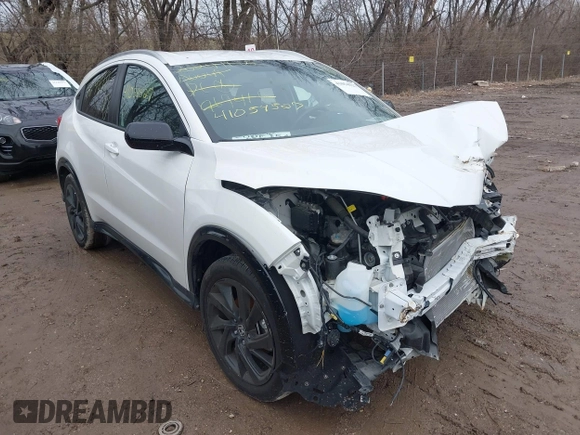2022 Honda HR-V Sport with VIN 3CZRU6H18NM769419, listed as a IAAI auction lot 41054527 with 16,258 mi miles and . Bid and sale history available at carsss.com. Image 1.