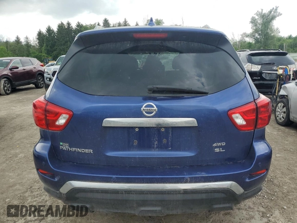 2019 Nissan Pathfinder SV z VIN 5N1DR2MM8KC636436, wystawiony jako Copart lot #59917995 z przebiegiem Nie podano mil oraz Szkoda całkowita • Salvage title. Historia ofert i sprzedaży dostępna na DreamBid. Obrazek 6.