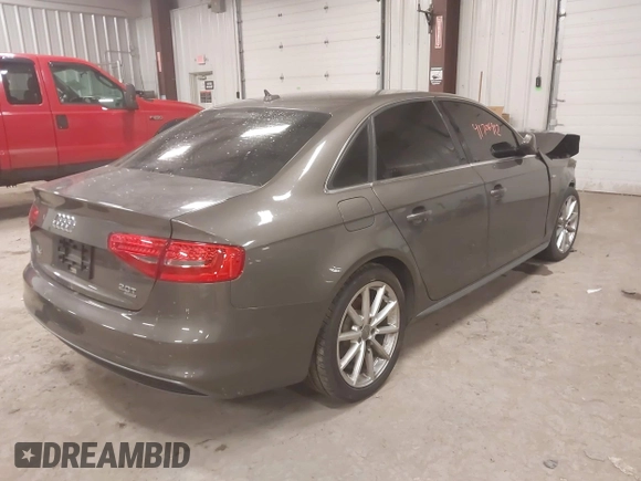 2014 Audi A4 Premium Plus with VIN WAUFFAFL1EN004940, listed as a IAAI auction lot 41706912 with 72,527 mi miles. Bid and sale history available at carsss.com. Image 4.