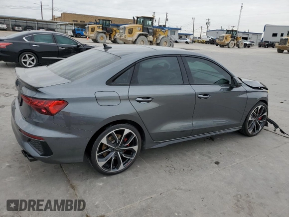2023 Audi S3 Prestige z VIN WAUJ3DGY5PA099401, wystawiony jako Copart lot #43055445 z przebiegiem 16 731 mil mil oraz Szkoda całkowita • Salvage title. Historia ofert i sprzedaży dostępna na DreamBid. Obrazek 3.