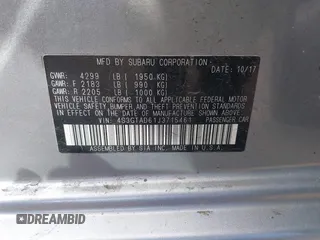 2018 Subaru Impreza Premium with VIN 4S3GTAD61J3715461, listed as a IAAI auction lot 42205386 with 39,933 mi miles and . Bid and sale history available at DreamBid. Image 9.
