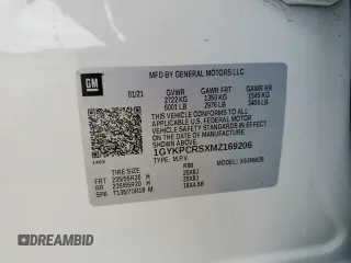 2021 Cadillac XT6 Premium Luxury with VIN 1GYKPCRSXMZ169206, listed as a Copart auction lot 55953525 with 64,789 mi miles and Salvage Title. Bid and sale history available at DreamBid. Image 13.