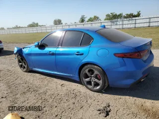 2019 Alfa Romeo Giulia Sport with VIN ZARFAMAN0K7611865, listed as a Copart auction lot 74841374 with 0 mi miles and Salvage Title. Bid and sale history available at carsss.com. Image 2.