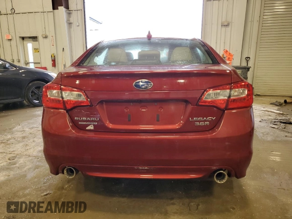 2017 Subaru Legacy Limited with VIN 4S3BNEN65H3013860, listed as a Copart auction lot 43172365 with 0 mi miles and Non Repairable. Bid and sale history available at carsss.com. Image 6.