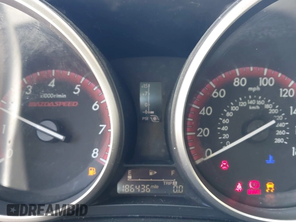 2013 Mazda 3 Mazdaspeed3 Touring with VIN JM1BL1L42D1827986, listed as a IAAI auction lot 42143327 with 186,436 mi miles and . Bid and sale history available at DreamBid. Image 7.
