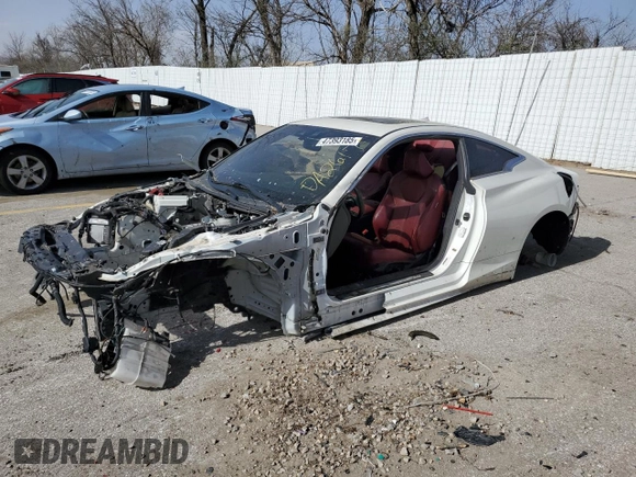 2017 Infiniti Q60 Red Sport 400 with VIN JN1FV7EL2HM700875, listed as a Copart auction lot 47393185 with Not provided miles and Salvage title. Bid and sale history available at DreamBid. Image 1.