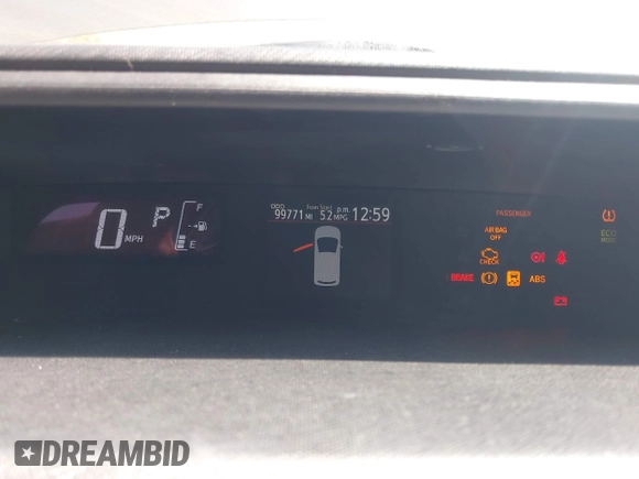 2015 Toyota Prius One with VIN JTDKDTB30F1585994, listed as a IAAI auction lot 41866915 with 99,771 mi miles and . Bid and sale history available at carsss.com. Image 7.