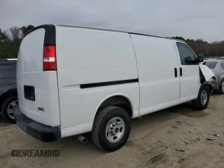 2023 GMC Savana Cargo Van with VIN 1GTW7AFP3P1109993, listed as a Copart auction lot 80681264 with 48,041 mi miles and Salvage Title. Bid and sale history available at carsss.com. Image 3.