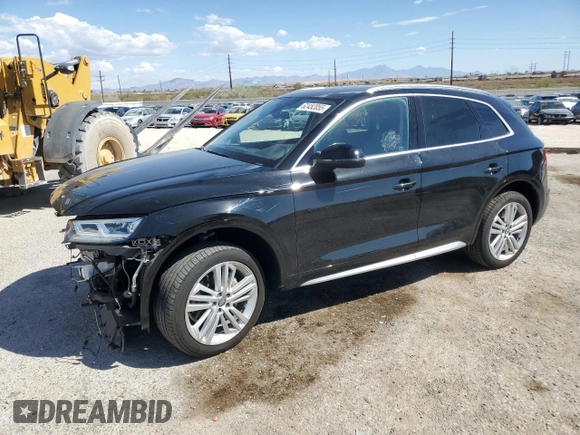 2018 Audi Q5 Premium Plus with VIN WA1BNAFY7J2209393, listed as a Copart auction lot 62452055 with 33,944 mi miles and Salvage title. Bid and sale history available at DreamBid. Image 1.