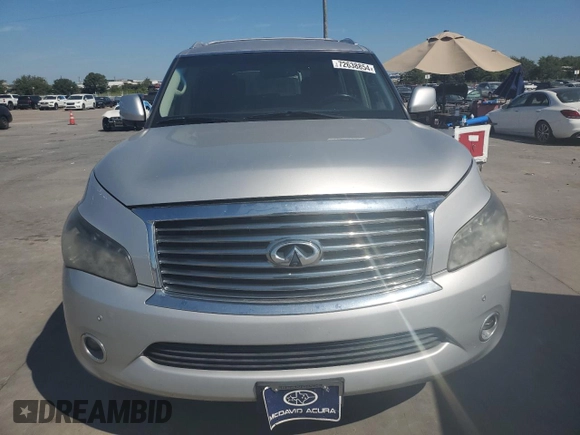 2012 Infiniti QX56 7-passenger with VIN JN8AZ2NF7C9519778, listed as a Copart auction lot 72638854 with 101,344 mi miles and Clean Title. Bid and sale history available at carsss.com. Image 5.
