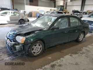 2001 Honda Civic LX with VIN 2HGES15581H502828, listed as a Copart auction lot 45672155 with 166,046 mi miles and Salvage Title. Bid and sale history available at carsss.com. Image 1.