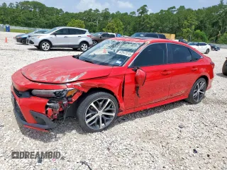 2022 Honda Civic Touring with VIN 2HGFE1F96NH314845, listed as a Copart auction lot 62847015 with 76,341 mi miles and Salvage title. Bid and sale history available at DreamBid. Image 1.