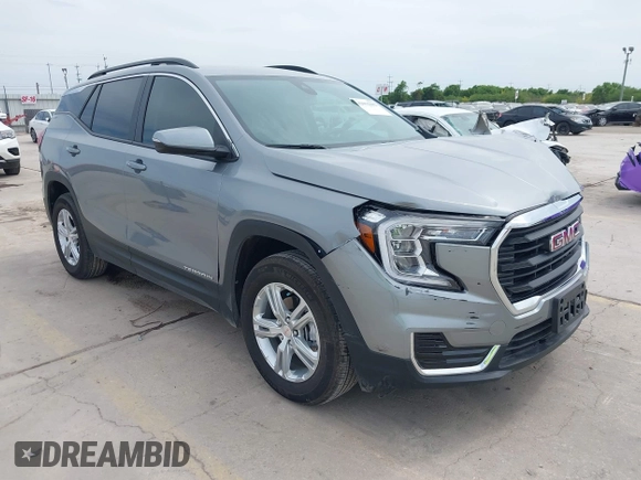2024 GMC Terrain SLE z VIN 3GKALMEG7RL263549, wystawiony jako IAAI lot #42055302 z przebiegiem 8 023 mil mil oraz . Historia ofert i sprzedaży dostępna na DreamBid. Obrazek 1.