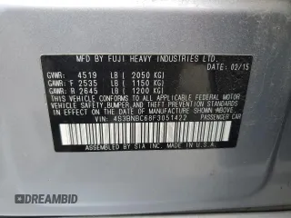 2015 Subaru Legacy Premium with VIN 4S3BNBC68F3051422, listed as a Copart auction lot 57987835 with 114,275 mi miles and Non repairable. Bid and sale history available at DreamBid. Image 12.