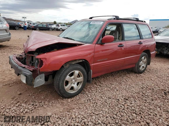 2002 Subaru Forester S w/Premium Pkg with VIN JF1SF65682H748643, listed as a Copart auction lot 45523335 with 140,347 mi miles and Salvage Title. Bid and sale history available at carsss.com. Image 1.