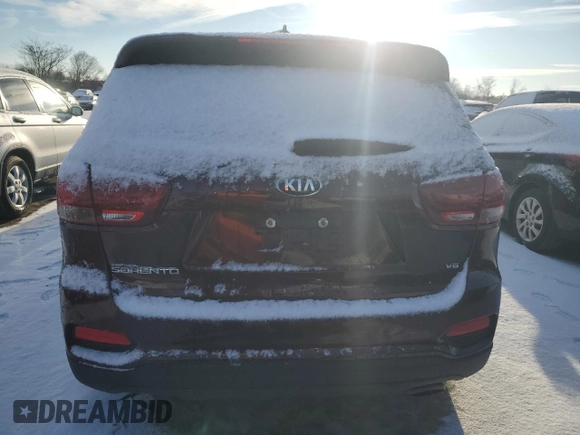 2019 Kia Sorento LX with VIN 5XYPGDA58KG475467, listed as a Copart auction lot 43527405 with 124,337 mi miles and Salvage Title. Bid and sale history available at carsss.com. Image 6.