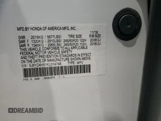 2019 Acura MDX Technology с VIN 5J8YD4H51KL014748, выставлен на аукционе Copart как лот 54630685 с пробегом 42 803 миль миль и Списание • Salvage title. История ставок и продаж доступна на DreamBid. Изображение 13.