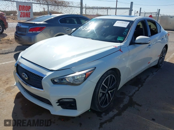 2017 Infiniti Q50 2.0t with VIN JN1CV7AR8HM680189, listed as a IAAI auction lot 41430923 with 84,341 mi miles. Bid and sale history available at carsss.com. Image 18.