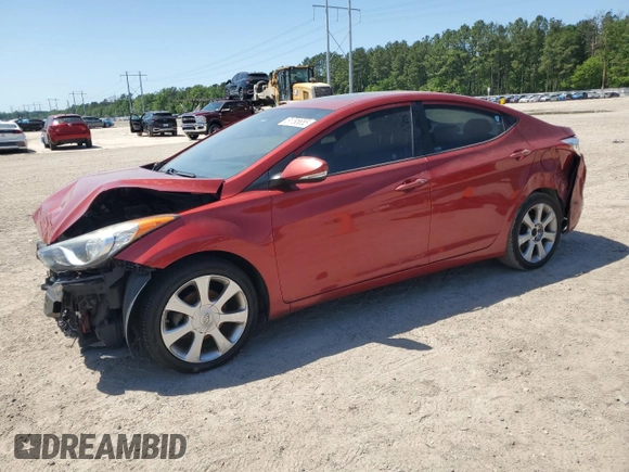 2013 Hyundai Elantra Limited with VIN KMHDH4AE2DU770397, listed as a Copart auction lot 51795655 with 146,281 mi miles and Salvage Title. Bid and sale history available at carsss.com. Image 1.