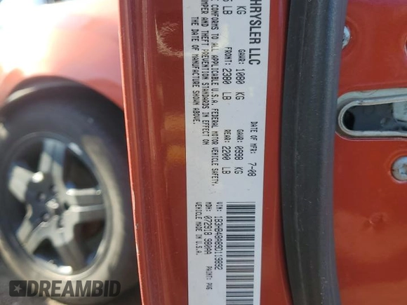 2009 Dodge Caliber SXT with VIN 1B3HB48A89D119892, listed as a Copart auction lot 52505545 with 219,227 mi miles and Salvage Title. Bid and sale history available at carsss.com. Image 13.