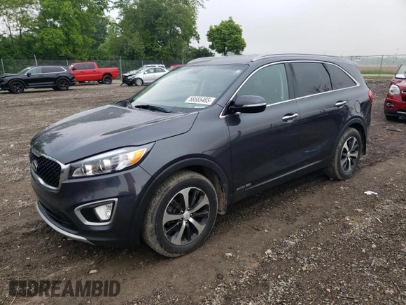 2017 Kia Sorento EX with VIN 5XYPHDA51HG222464, listed as a Copart auction lot 58585465 with 80,401 mi miles and Salvage title. Bid and sale history available at DreamBid. Image 1.