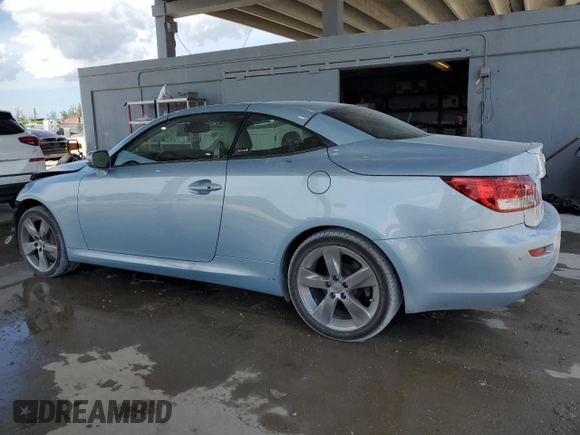 2011 Lexus IS 350 C with VIN JTHFE2C24B2506442, listed as a Copart auction lot 58697855 with 122,795 mi miles and Salvage title. Bid and sale history available at DreamBid. Image 2.