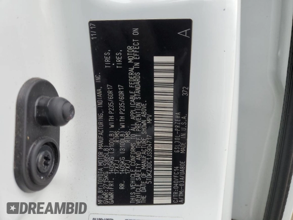 2018 Toyota Sienna LE Auto Access Seat with VIN 5TDKZ3DC1JS904717, listed as a Copart auction lot 43909145 with 66,111 mi miles and Salvage Title. Bid and sale history available at carsss.com. Image 15.