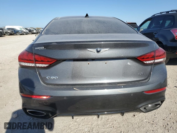 2019 Genesis G80 3.8L with VIN KMHGN4JE9KU299822, listed as a Copart auction lot 48251655 with 77,154 mi miles and Salvage title. Bid and sale history available at DreamBid. Image 6.