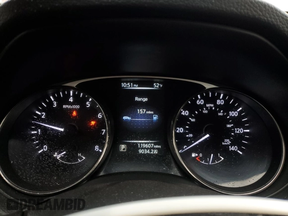 2015 Nissan Rogue S with VIN KNMAT2MT0FP573878, listed as a Copart auction lot 49461925 with 119,607 mi miles and Salvage Title. Bid and sale history available at DreamBid. Image 9.