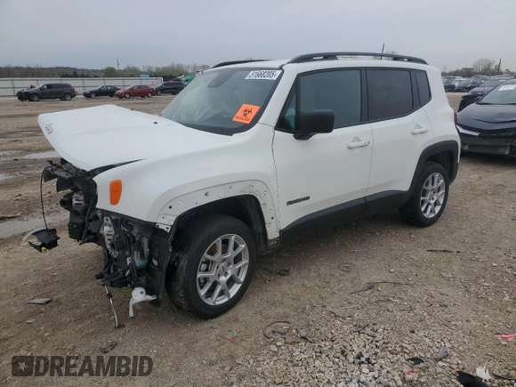 2022 Jeep Renegade Latitude with VIN ZACNJDB11NPN84052, listed as a Copart auction lot 51668205 with Not provided miles and Salvage title. Bid and sale history available at DreamBid. Image 1.