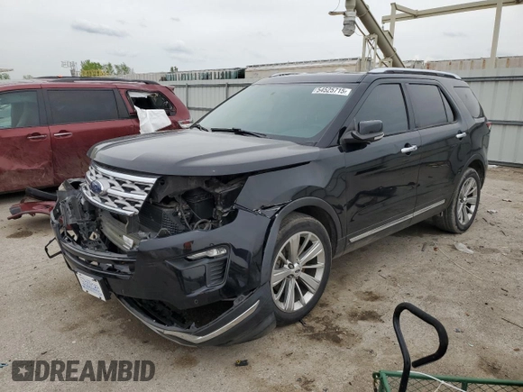 2018 Ford Explorer Limited z VIN 1FM5K7FH2JGC93409, wystawiony jako Copart lot #54525715 z przebiegiem 73 528 mil mil oraz Szkoda całkowita • Salvage title. Historia ofert i sprzedaży dostępna na DreamBid. Obrazek 1.