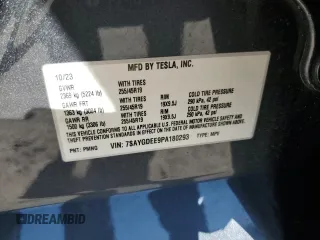 2023 Tesla Model Y Long Range with VIN 7SAYGDEE9PA180293, listed as a Copart auction lot 89062695 with 21,648 mi miles and Salvage Title. Bid and sale history available at DreamBid. Image 15.