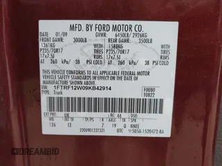 2009 Ford F-150 XL с VIN 1FTRF12W09KB42914, выставлен на аукционе IAAI как лот 42368390 с пробегом 79 024 миль миль и . История ставок и продаж доступна на DreamBid. Изображение 9.